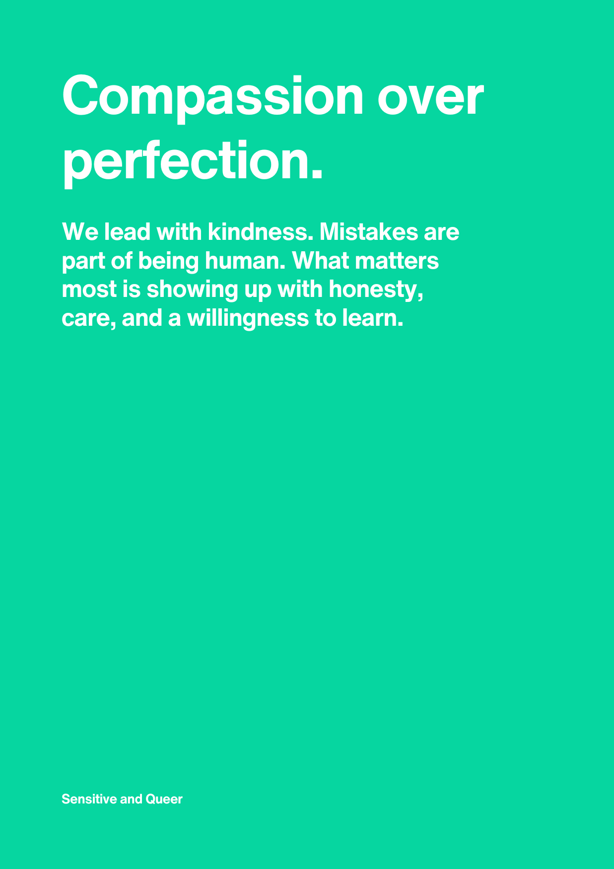 Compassion over perfection